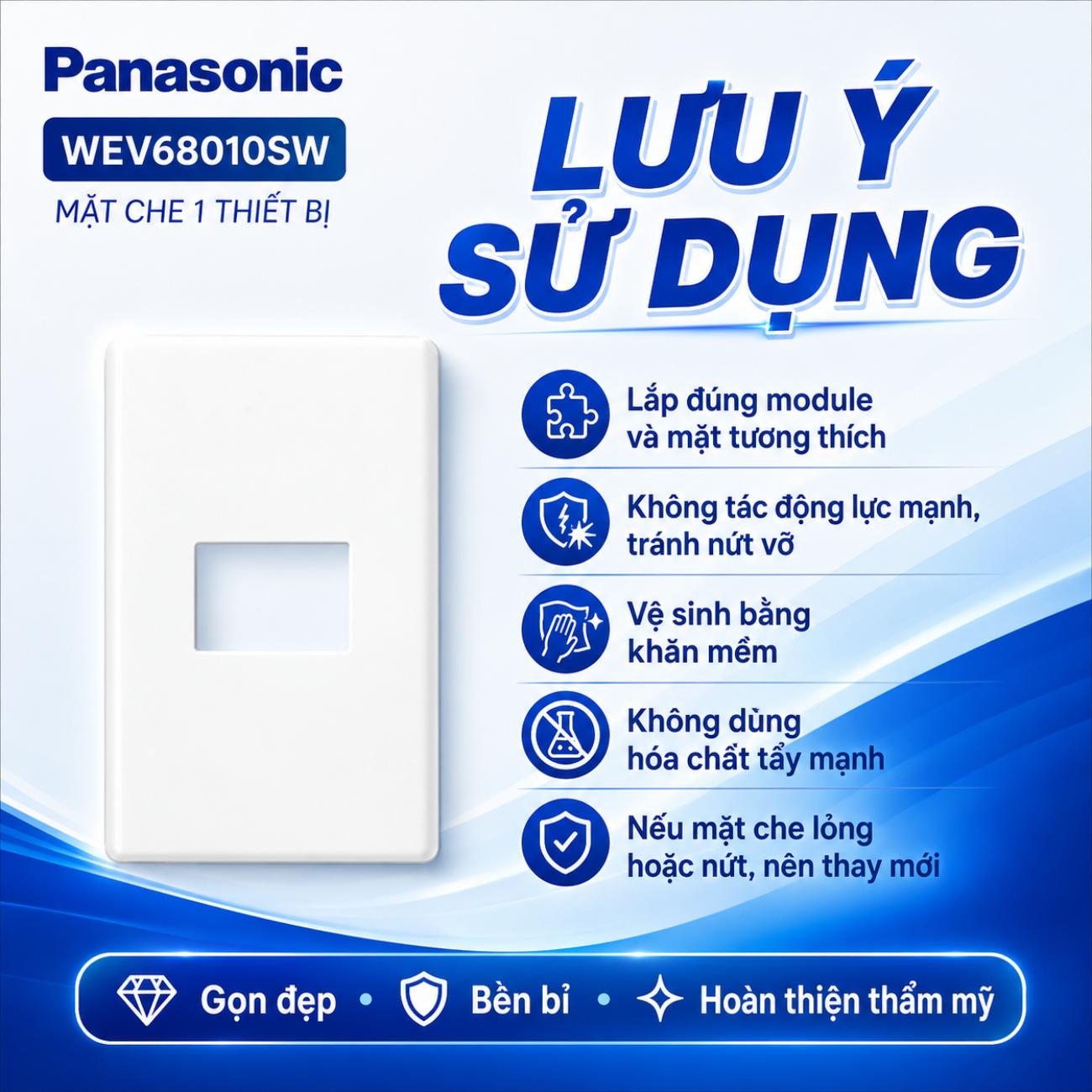 Mặt dùng cho 1 thiết bị Panasonic 1 gang - 1 device plate
